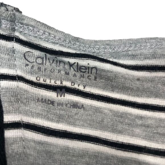 Calvin Klein Women’s Asymmetrical Stripped Shirt With Zipper Back Size Medium - Picture 11 of 14